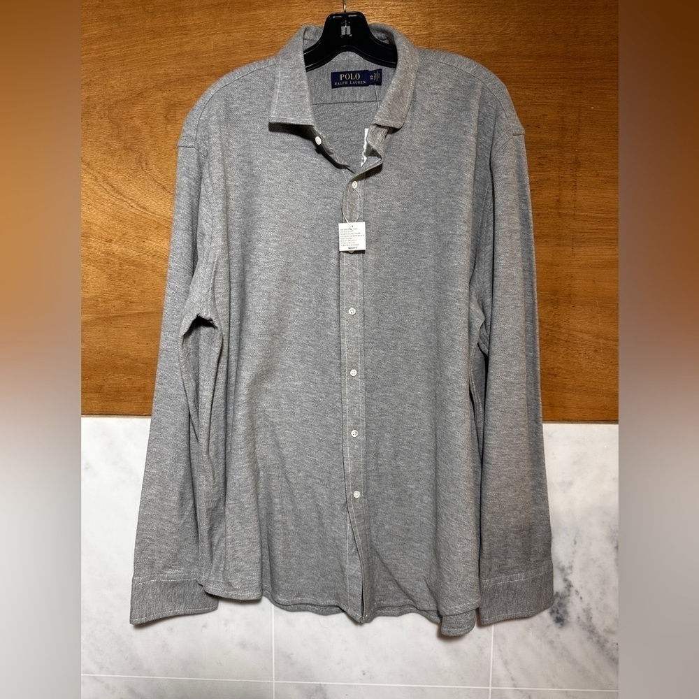 NWT POLO RALPH LAUREN DRIVER LONG SLEEVE BUTTON FRONT  SHIRT size XXL